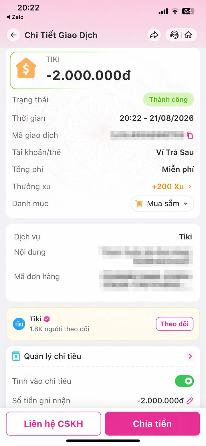 Bill giao dịch hoàn tất ngày 21/08/2026 số 1