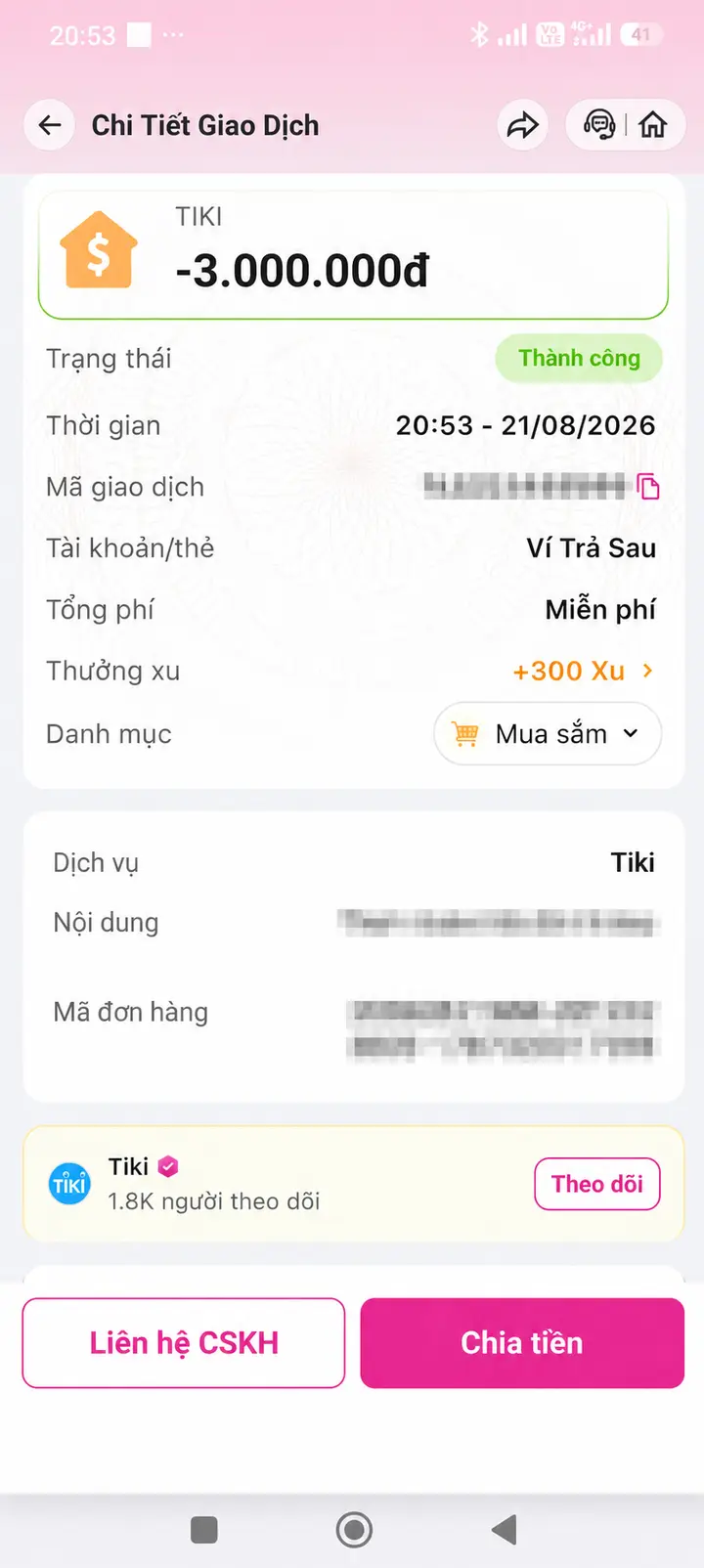 Bill giao dịch hoàn tất ngày 21/08/2026 số 2