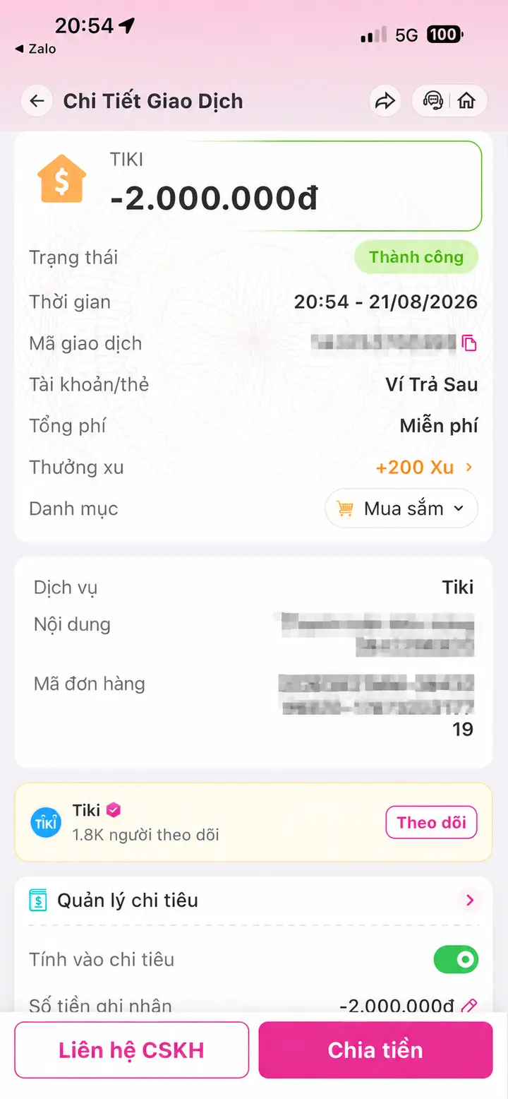 Bill giao dịch hoàn tất ngày 21/08/2026 số 3