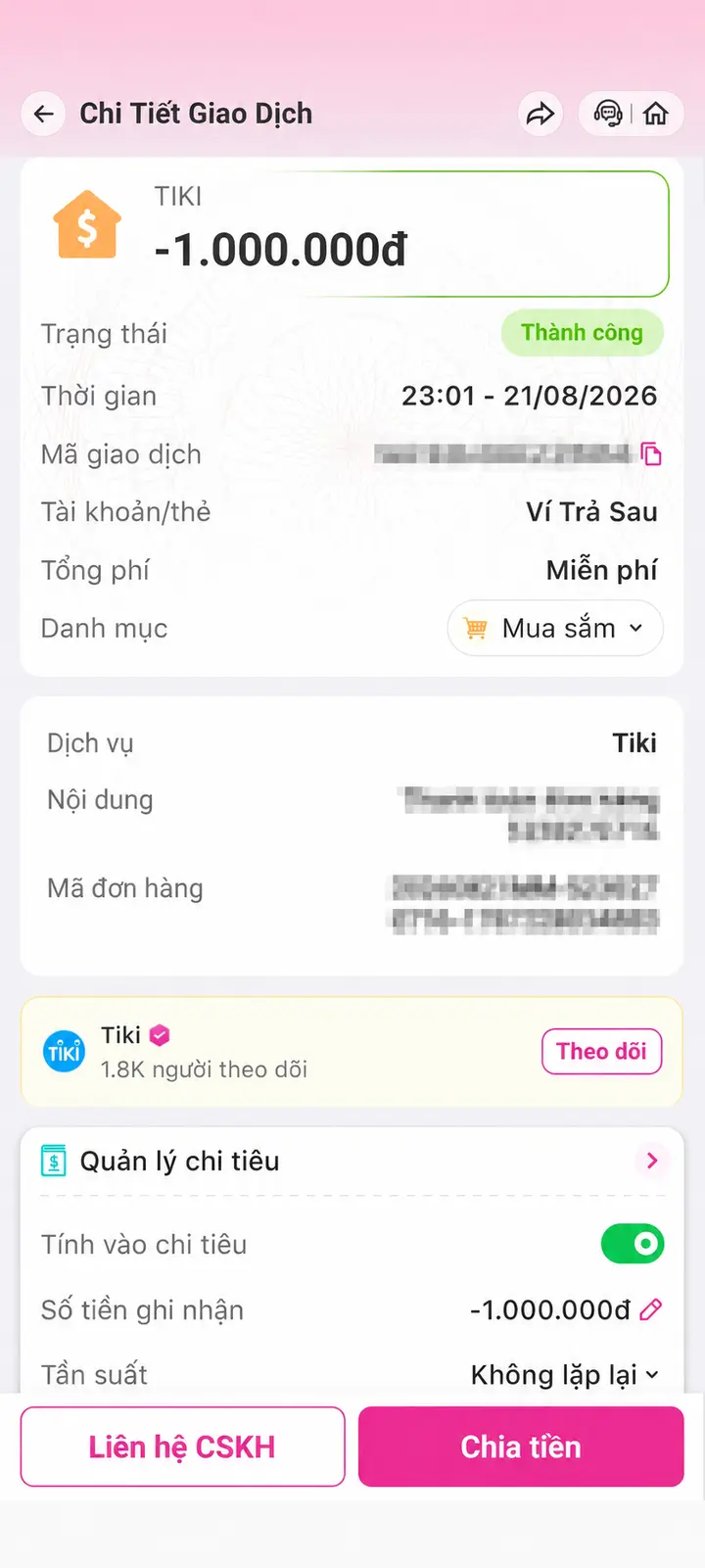 Bill giao dịch hoàn tất ngày 21/08/2026 số 10