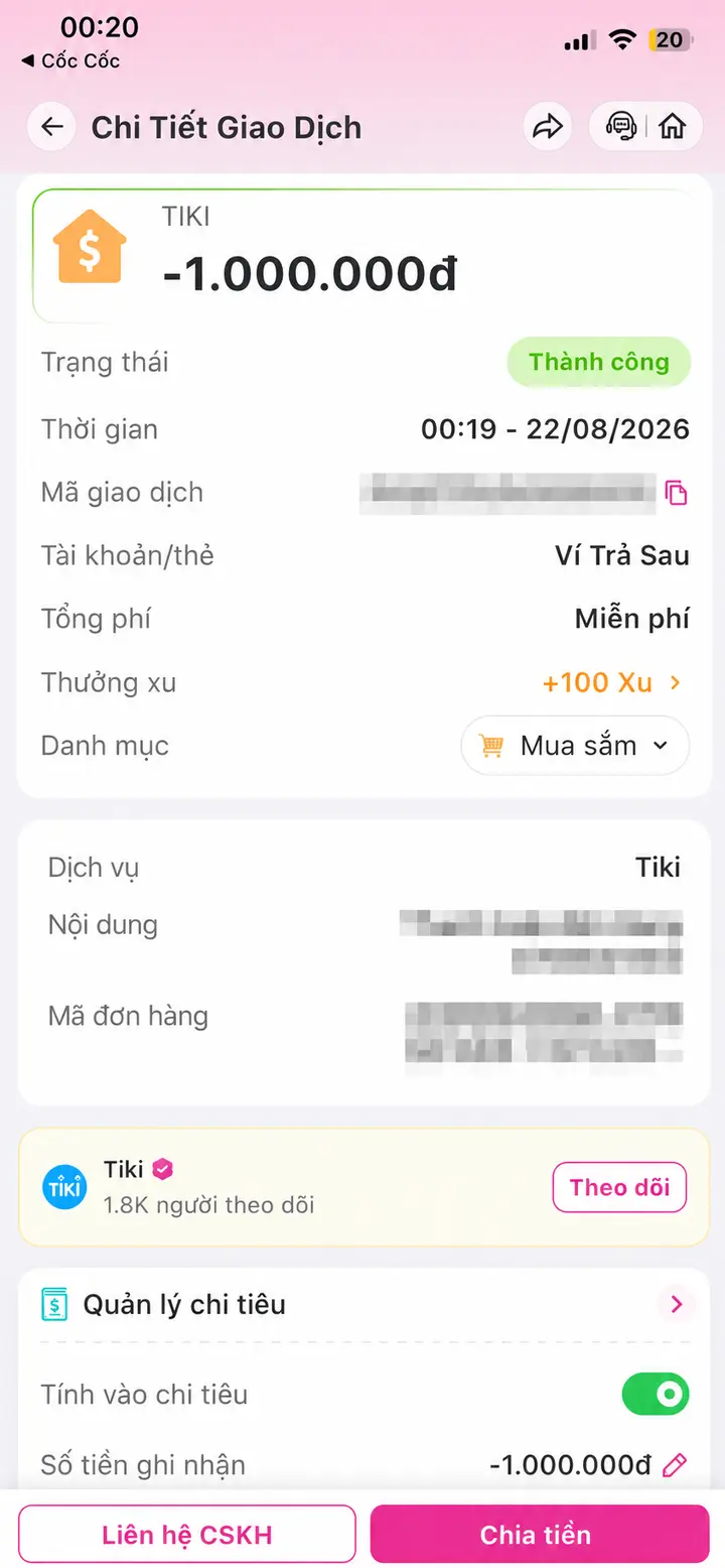 Bill giao dịch hoàn tất ngày 22/08/2026 số 2