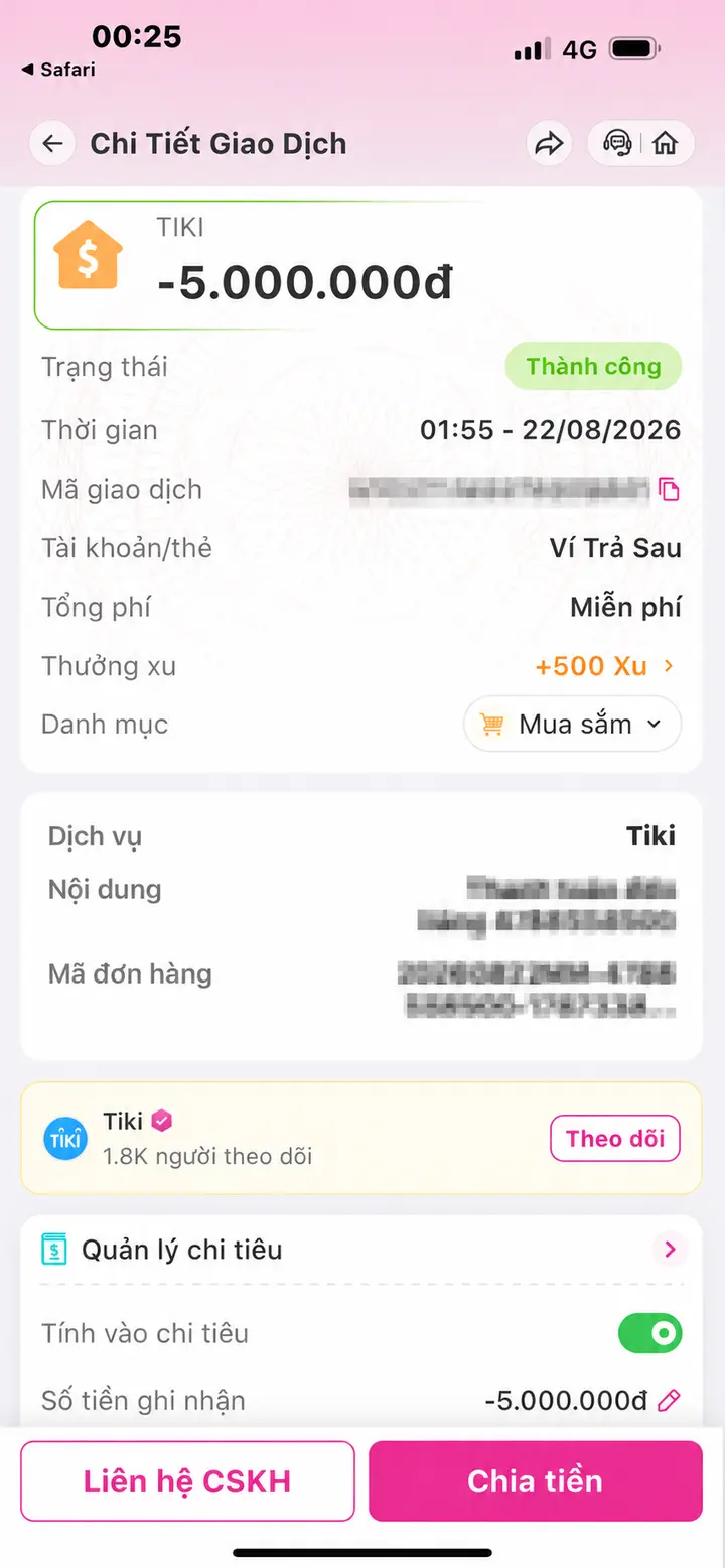 Bill giao dịch hoàn tất ngày 22/08/2026 số 3