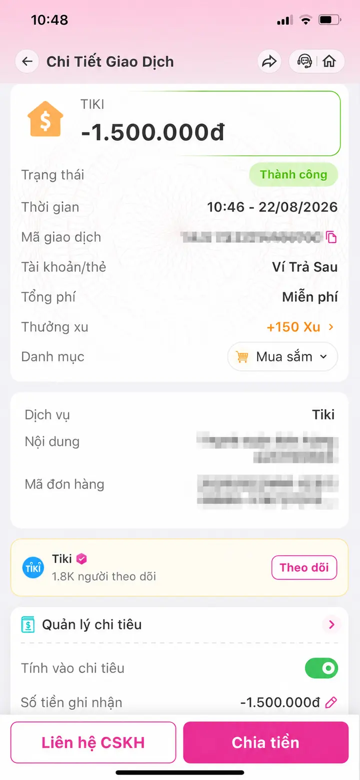 Bill giao dịch hoàn tất ngày 22/08/2026 số 11