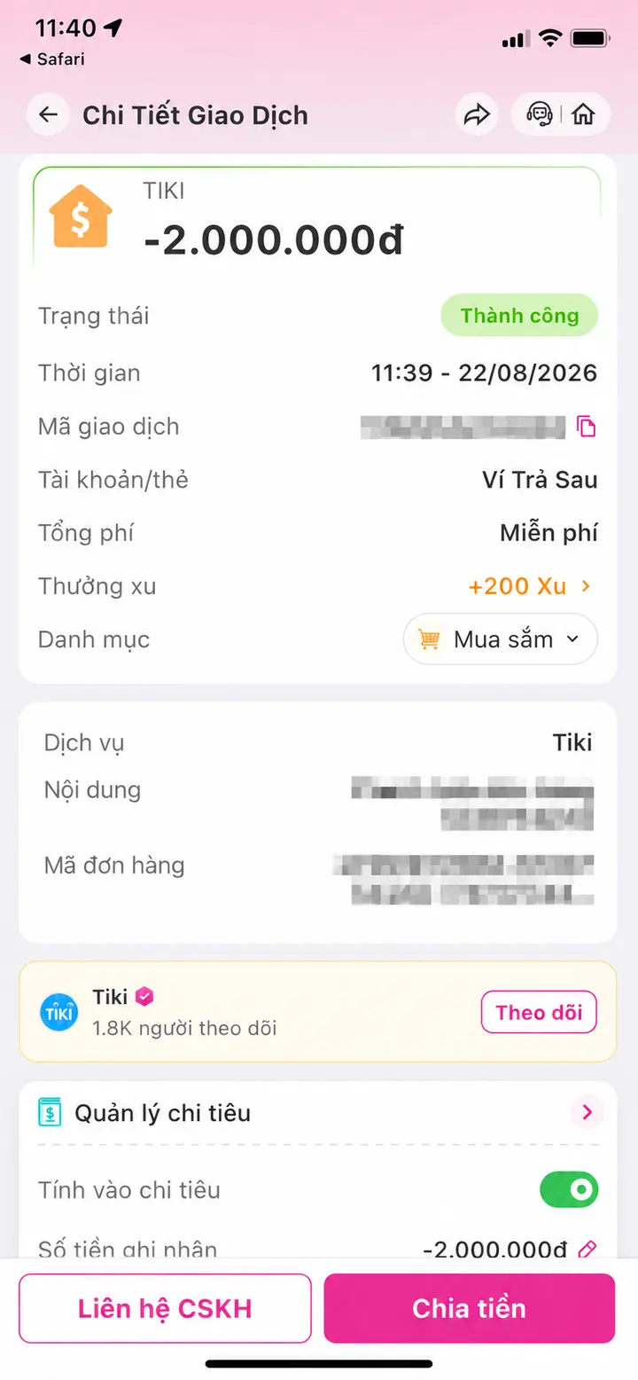 Bill giao dịch hoàn tất ngày 22/08/2026 số 16